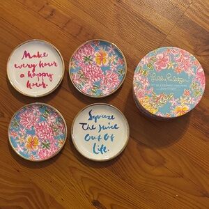Lilly Pulitzer Pink and Blue Floral Coasters